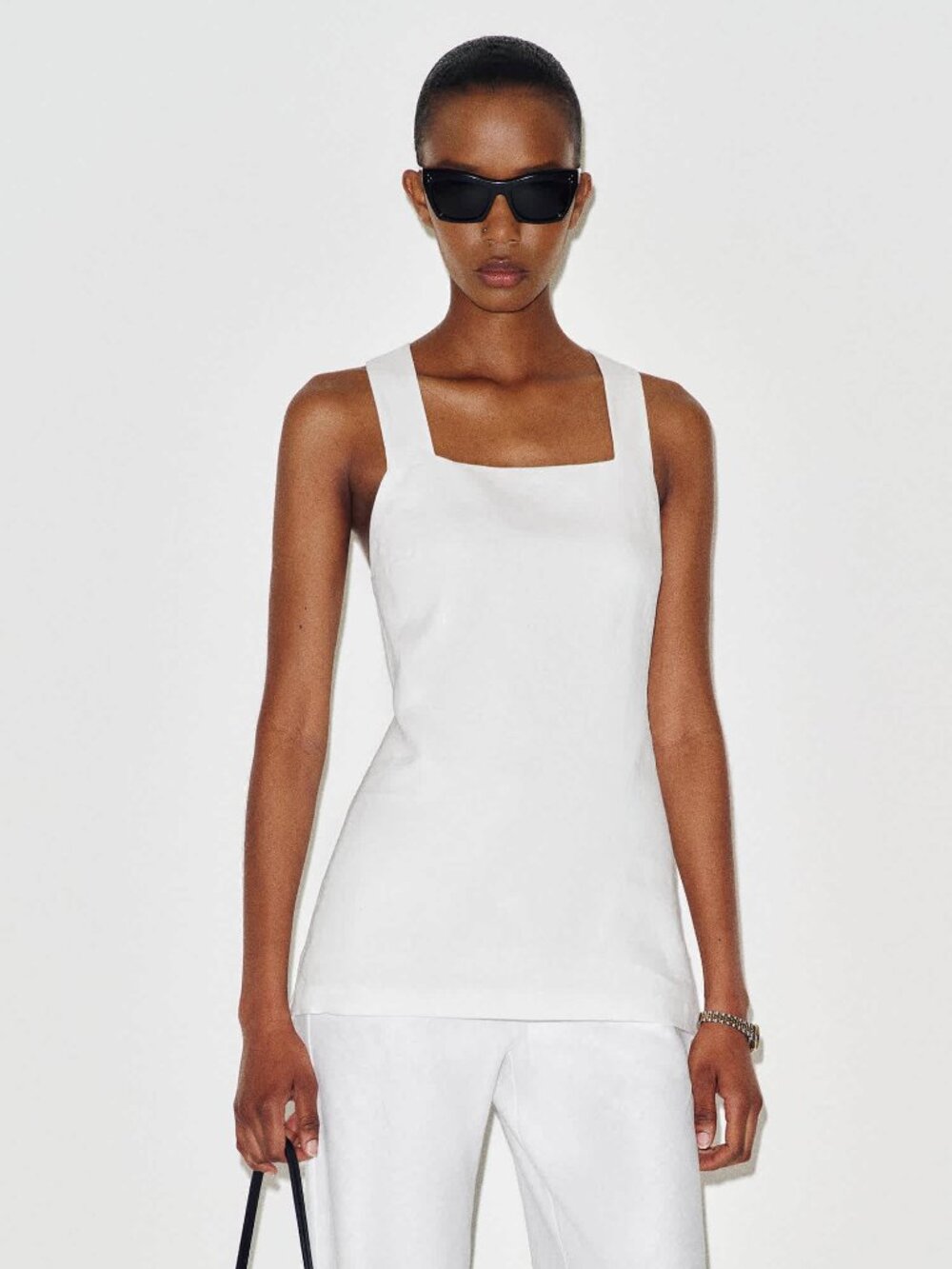 Reformation Kalita Linen Top Ivory - Size 6